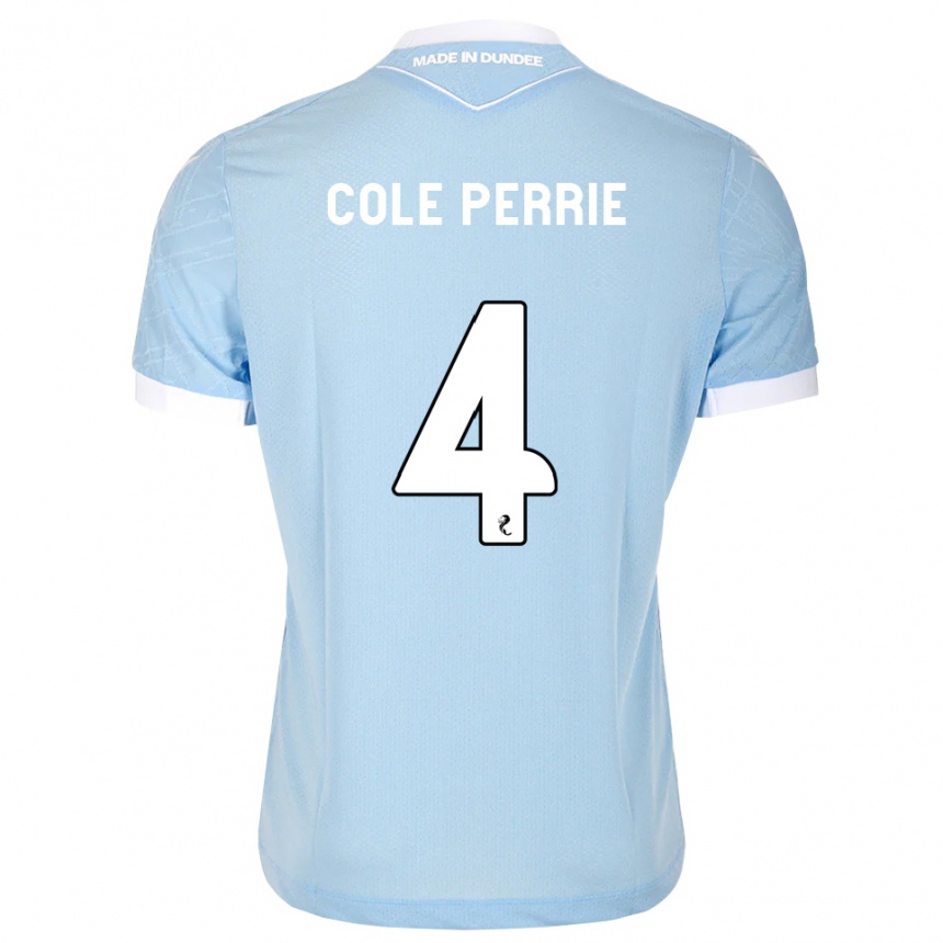 ילדים כדורגל Cole Perrie #4 כחול שמיים בהיר לבן הרחק ג'רזי 2026/27