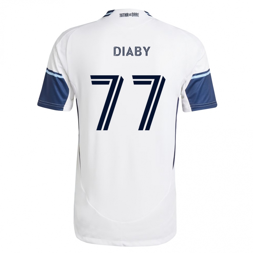 ילדים כדורגל Yadaly Diaby #77 לבן כחול מלכותי ג'רזי ביתית 2026/27