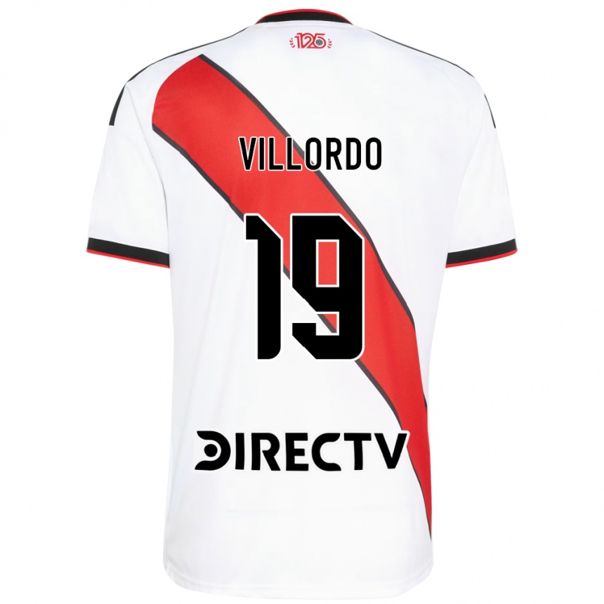 גברים כדורגל Juan Villordo #19 אדום שחור לבן ג'רזי ביתית 2026/27 גברים כדורגל Juan Villordo #19 אדום שחור לבן ג'רזי ביתית 2026/27
