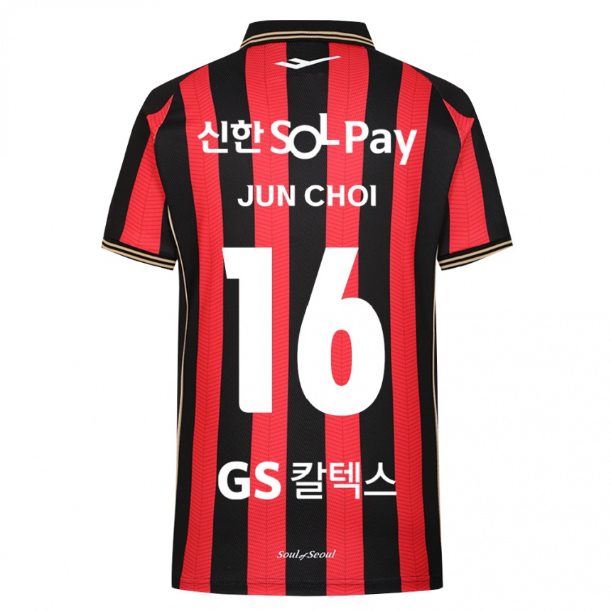 גברים כדורגל Jun Choi #16 אדום לבן שחור ג'רזי ביתית 2026/27