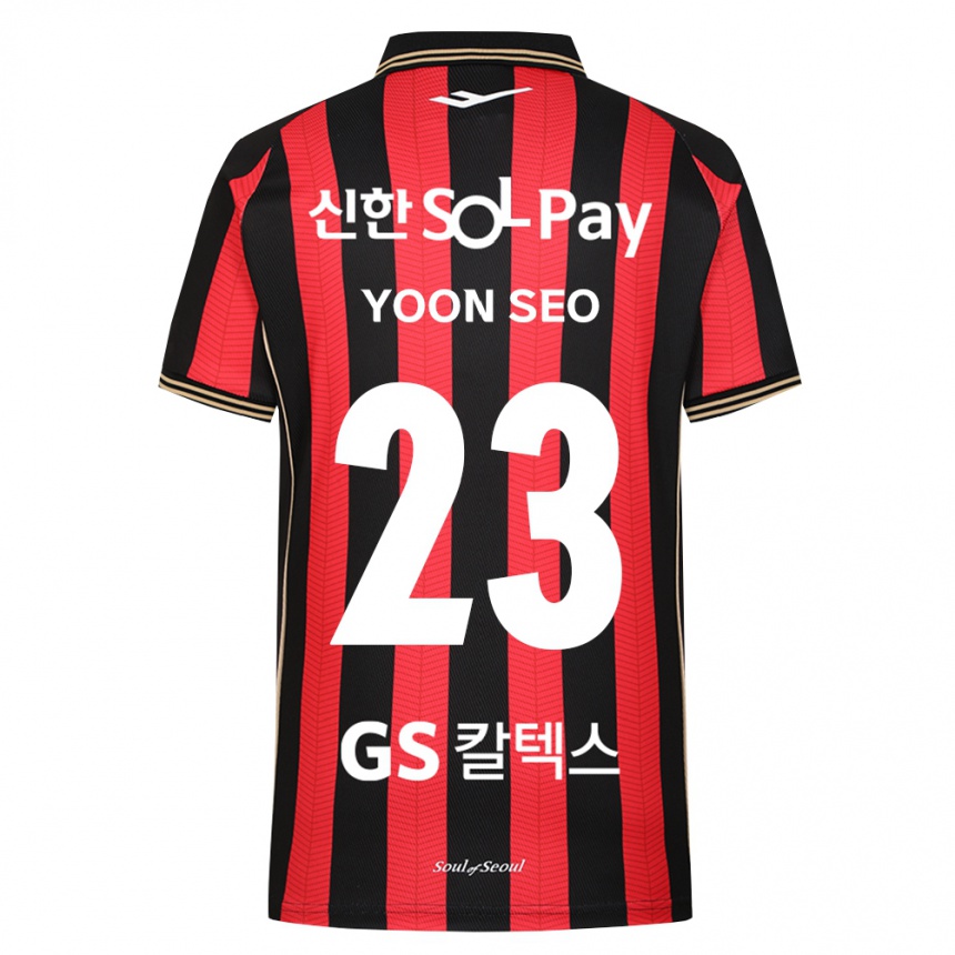 גברים כדורגל Jang Yoon-Seo #23 אדום לבן שחור ג'רזי ביתית 2026/27