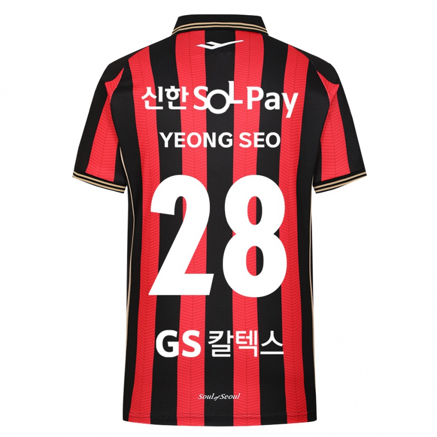 גברים כדורגל Yeong-Seo Lee #28 אדום לבן שחור ג'רזי ביתית 2026/27