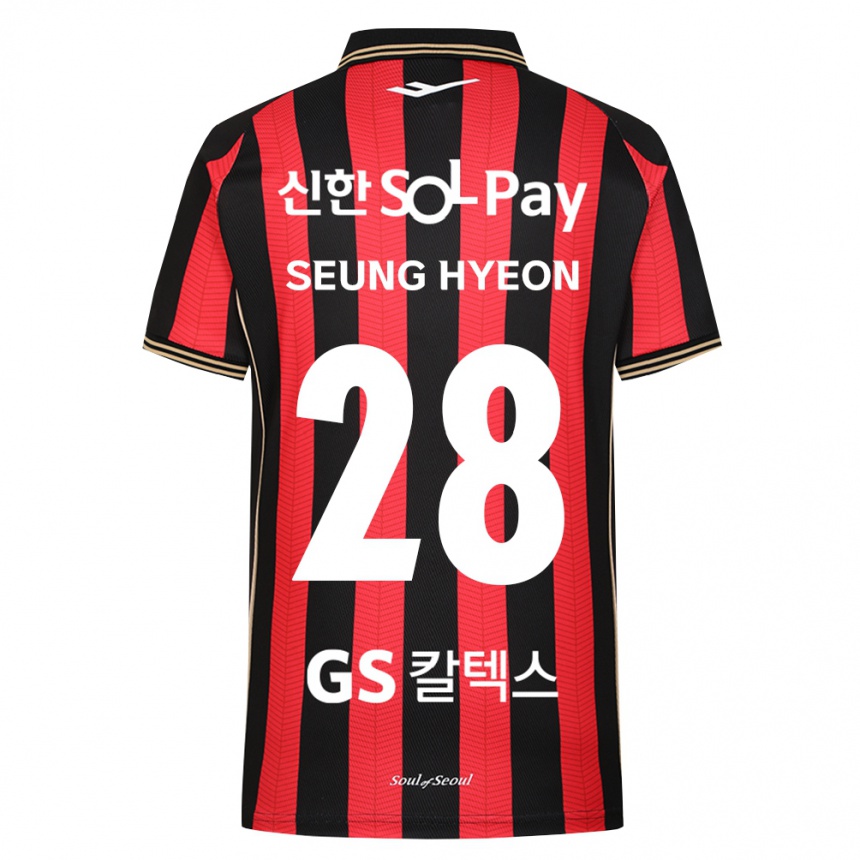 גברים כדורגל Seung-Hyeon Yang #28 אדום לבן שחור ג'רזי ביתית 2026/27