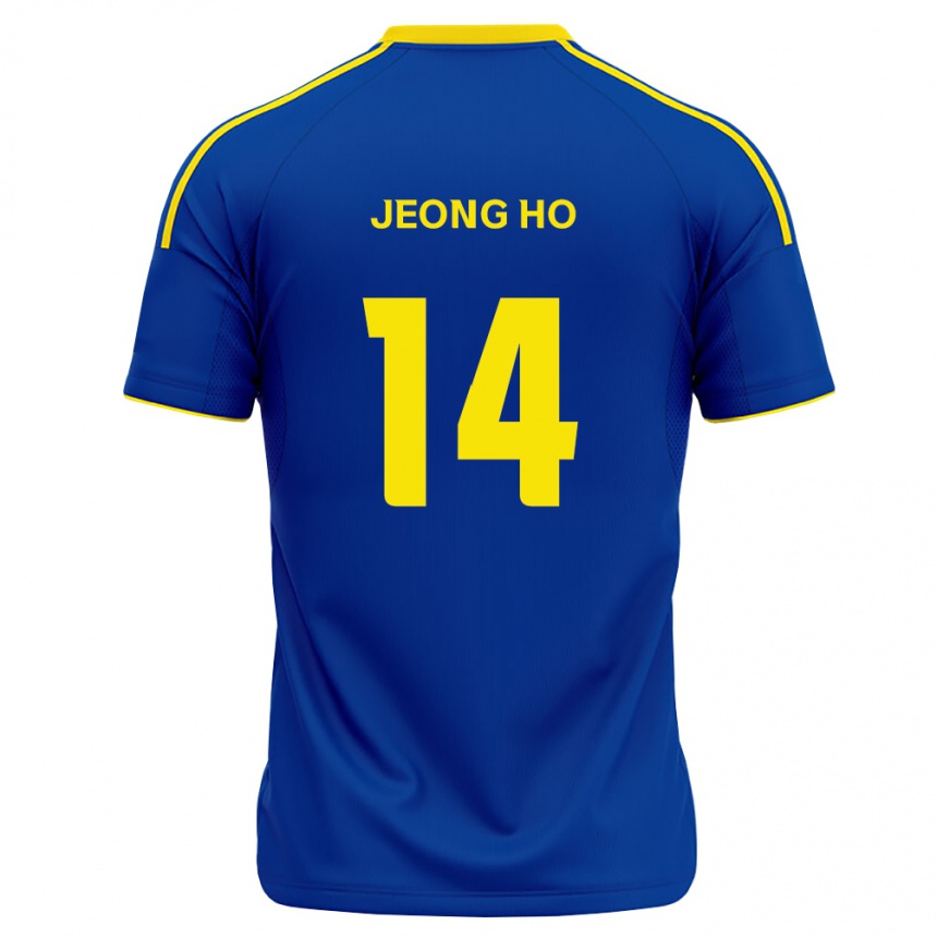 גברים כדורגל Jeong-Ho Hwang #14 כחול מלכותי צהוב ג'רזי ביתית 2026/27