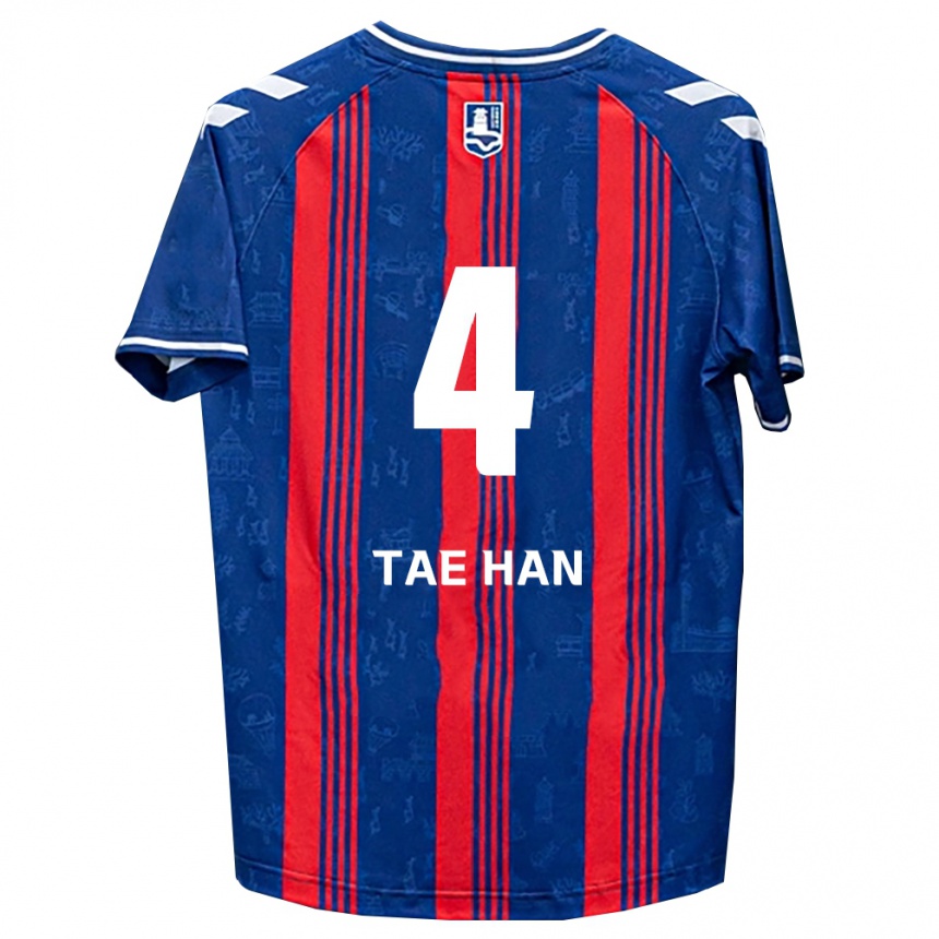 גברים כדורגל Tae-Han Kim #4 כחול אדום לבן ג'רזי ביתית 2026/27 גברים כדורגל Tae-Han Kim #4 כחול אדום לבן ג'רזי ביתית 2026/27