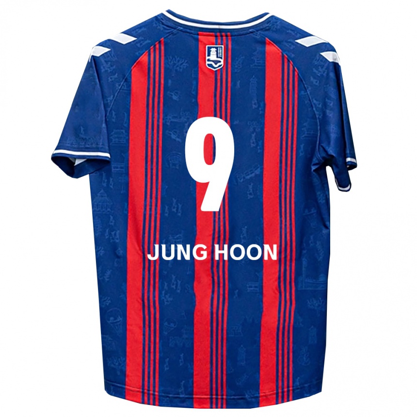 גברים כדורגל Jung-Hoon Ji #9 כחול אדום לבן ג'רזי ביתית 2026/27