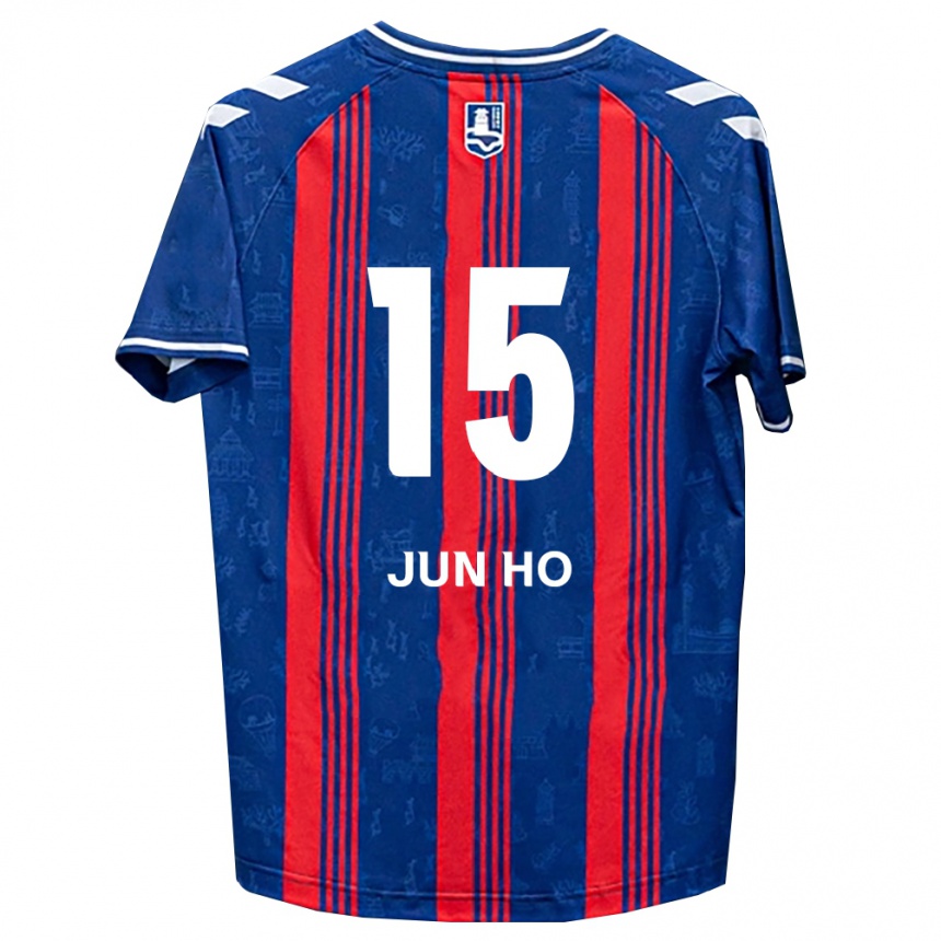 גברים כדורגל Jun-Ho Hong #15 כחול אדום לבן ג'רזי ביתית 2026/27