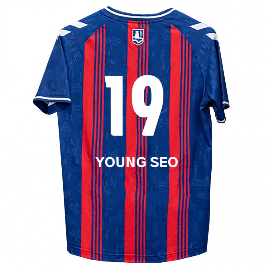 גברים כדורגל Lee Young-Seo #19 כחול אדום לבן ג'רזי ביתית 2026/27 גברים כדורגל Lee Young-Seo #19 כחול אדום לבן ג'רזי ביתית 2026/27
