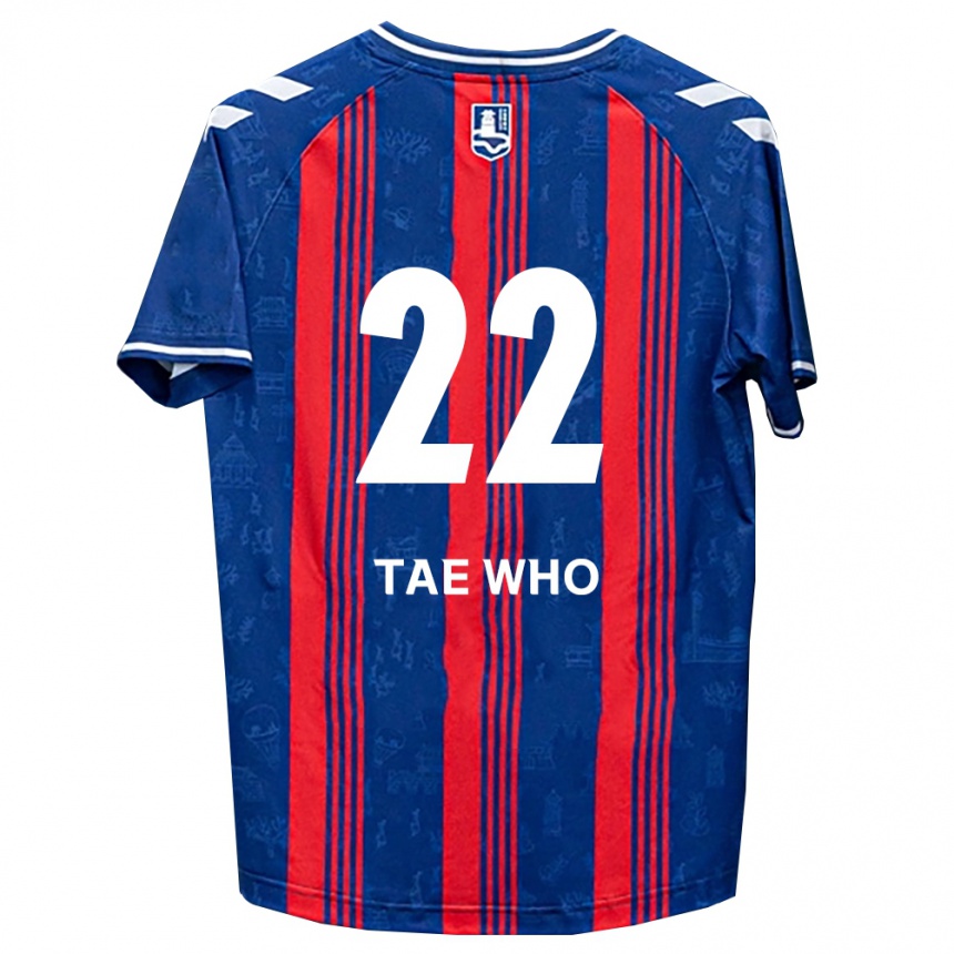 גברים כדורגל Tae-Who Yang #22 כחול אדום לבן ג'רזי ביתית 2026/27