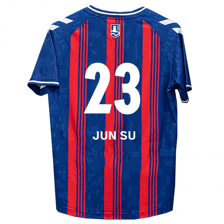 גברים כדורגל Jun-Su Ahn #23 כחול אדום לבן ג'רזי ביתית 2026/27