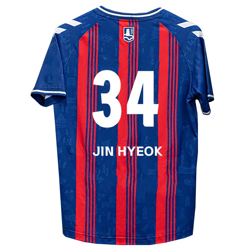 גברים כדורגל Jin-Hyeok Choi #34 כחול אדום לבן ג'רזי ביתית 2026/27