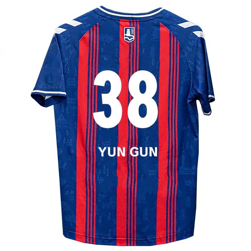 גברים כדורגל Yun-Gun Lee #38 כחול אדום לבן ג'רזי ביתית 2026/27