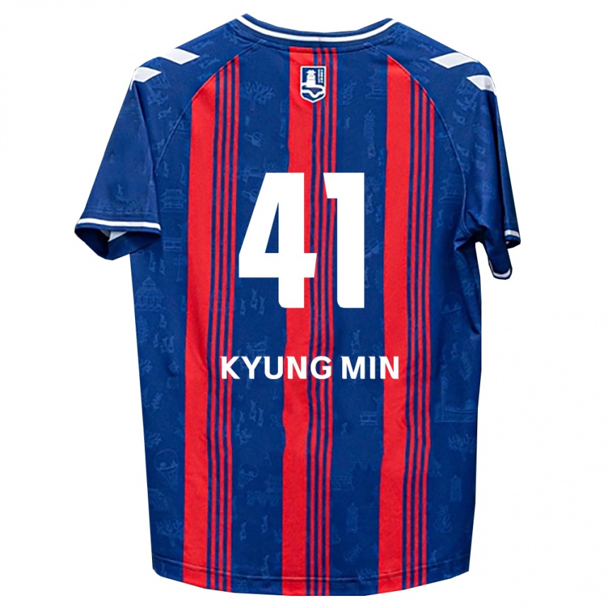 גברים כדורגל Kyung-Min Lee #41 כחול אדום לבן ג'רזי ביתית 2026/27