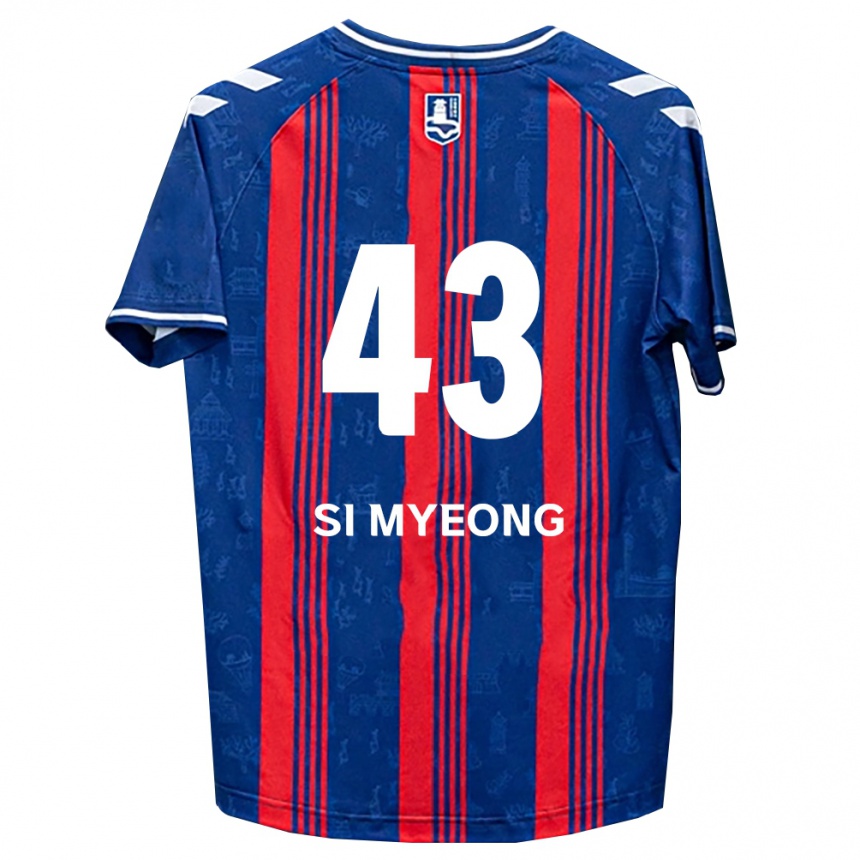 גברים כדורגל Si-Myeong Lee #43 כחול אדום לבן ג'רזי ביתית 2026/27