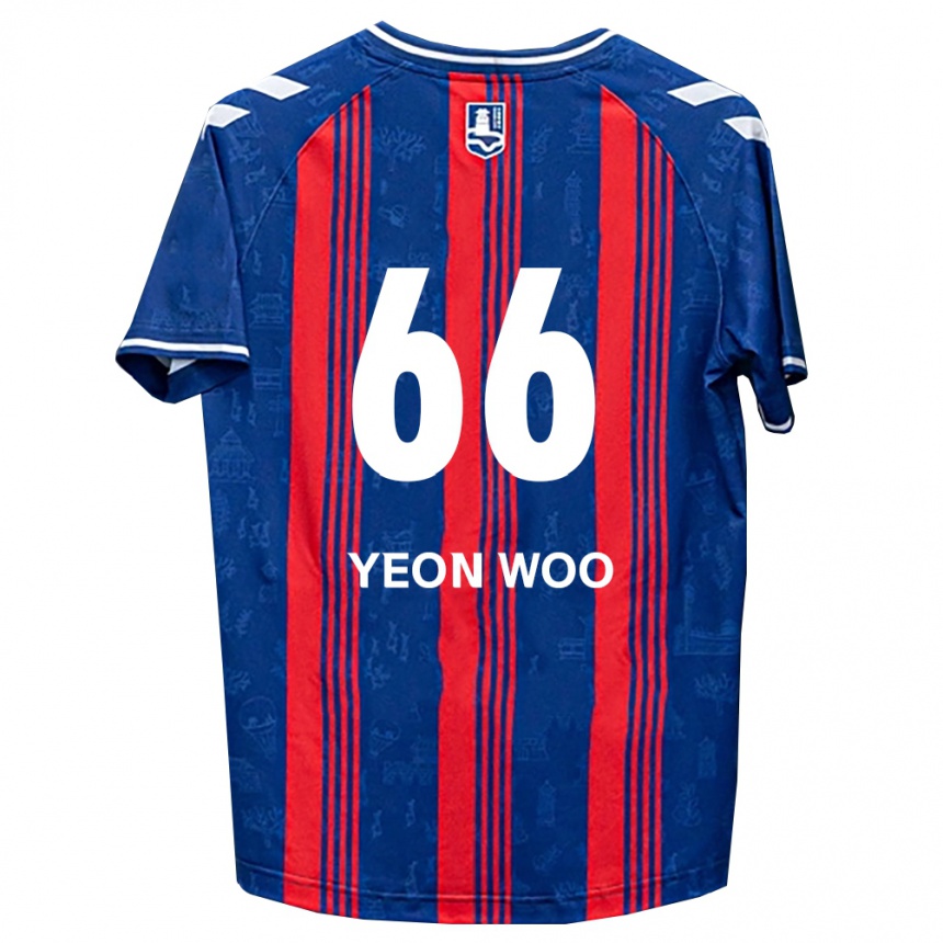גברים כדורגל Yeon-Woo Jang #66 כחול אדום לבן ג'רזי ביתית 2026/27