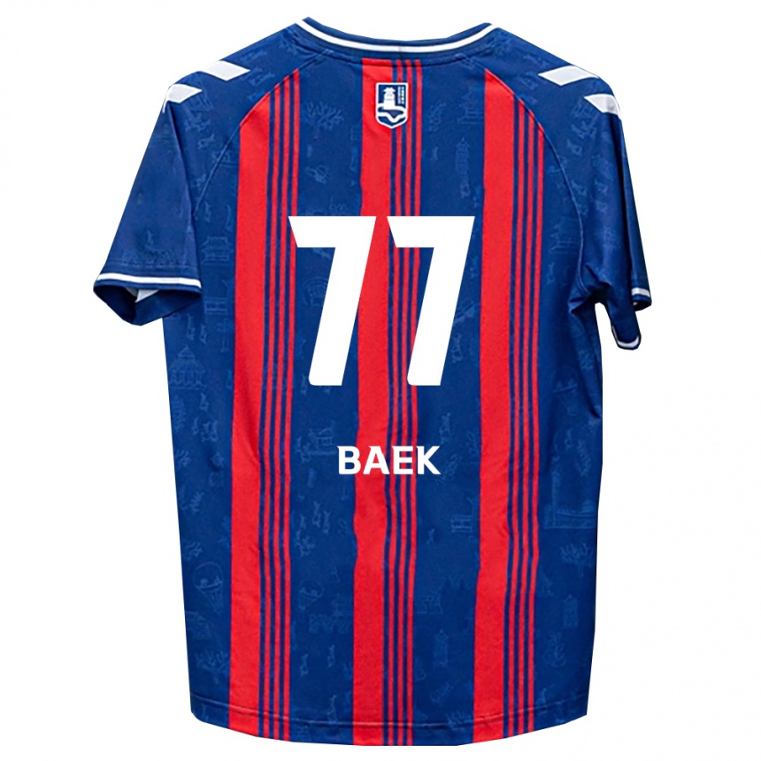 גברים כדורגל Kyeong Baek #77 כחול אדום לבן ג'רזי ביתית 2026/27