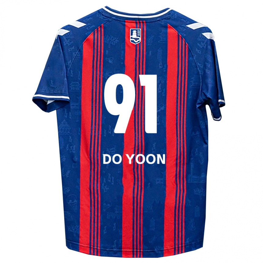 גברים כדורגל Do-Yoon Kim #91 כחול אדום לבן ג'רזי ביתית 2026/27