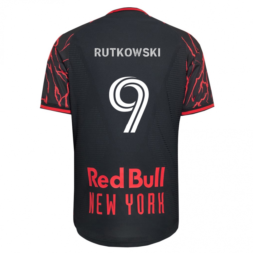 גברים כדורגל David Rutkowski #9 אדום שחור לבן ג'רזי ביתית 2026/27