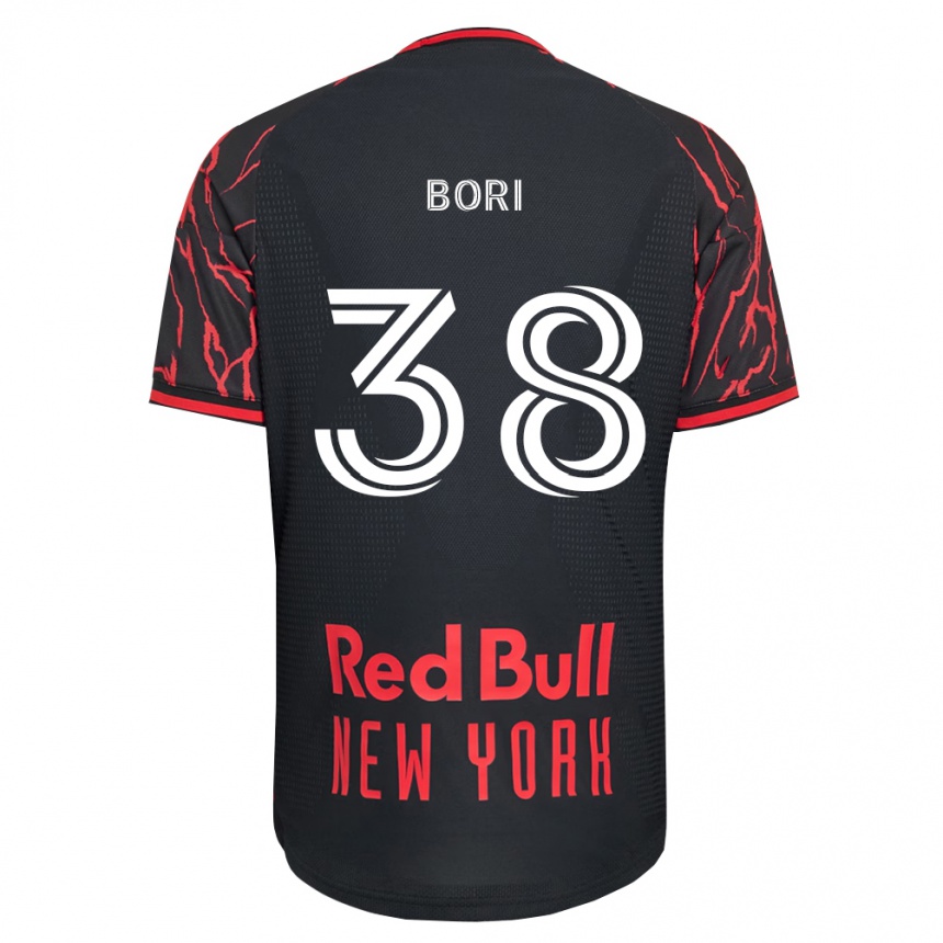 גברים כדורגל Jason Bori #38 אדום שחור לבן ג'רזי ביתית 2026/27