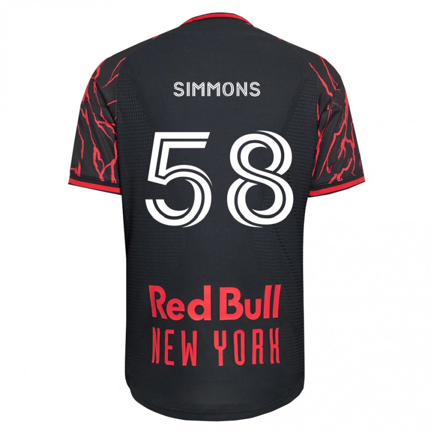 גברים כדורגל Caleb Simmons #58 אדום שחור לבן ג'רזי ביתית 2026/27