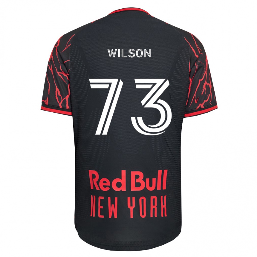 גברים כדורגל Akheem Wilson #73 אדום שחור לבן ג'רזי ביתית 2026/27