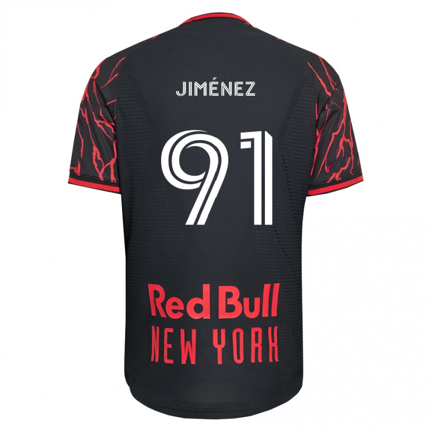 גברים כדורגל Mijahir Jiménez #91 אדום שחור לבן ג'רזי ביתית 2026/27