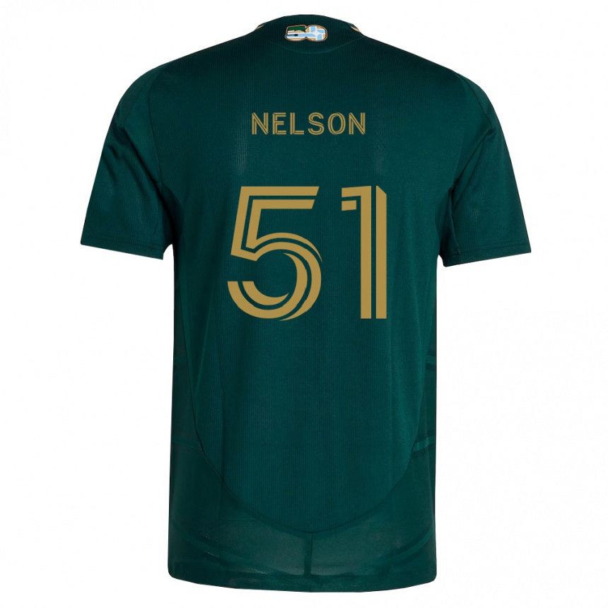 גברים כדורגל Maxton Nelson #51 ירוק כהה חום ג'רזי ביתית 2026/27