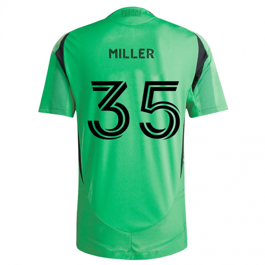 גברים כדורגל Mason Miller #35 ירוק אזמרגד שחור ג'רזי ביתית 2026/27