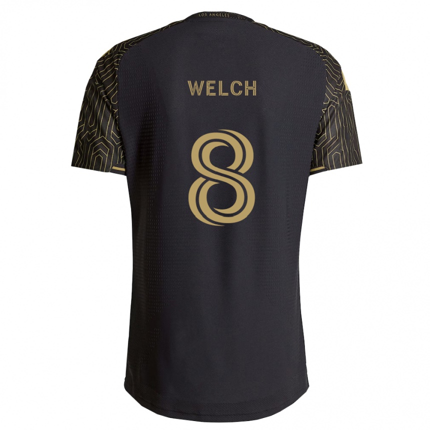 גברים כדורגל Levi Welch #8 חום שחור ג'רזי ביתית 2026/27
