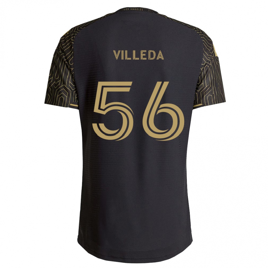 גברים כדורגל Eddie Villeda #56 חום שחור ג'רזי ביתית 2026/27