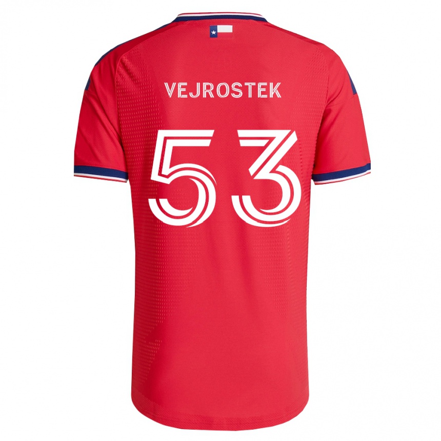 גברים כדורגל Liam Vejrostek #53 אדום כחול לבן ג'רזי ביתית 2026/27