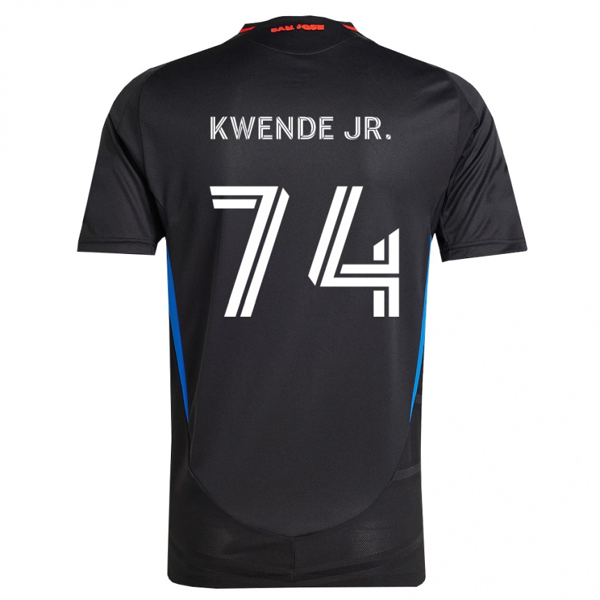 גברים כדורגל Martin Kwende Jr. #74 כחול לבן שחור ג'רזי ביתית 2026/27