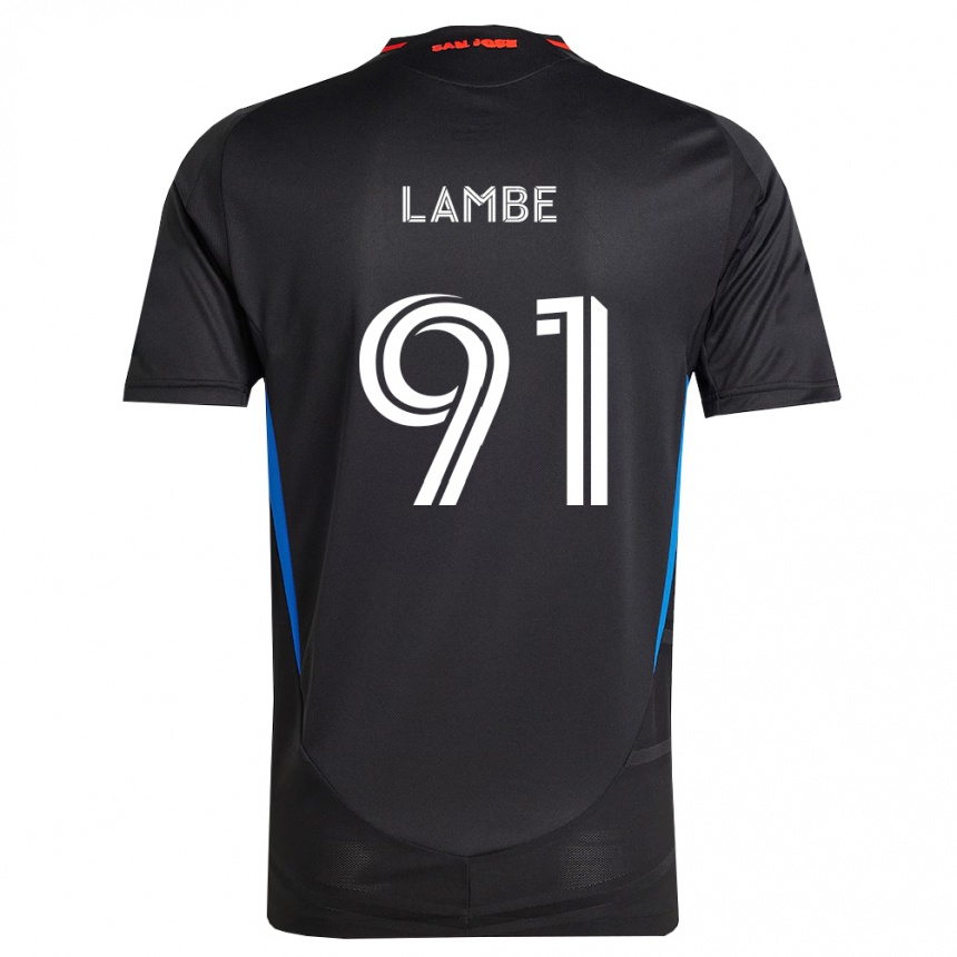 גברים כדורגל Connor Lambe #91 כחול לבן שחור ג'רזי ביתית 2026/27