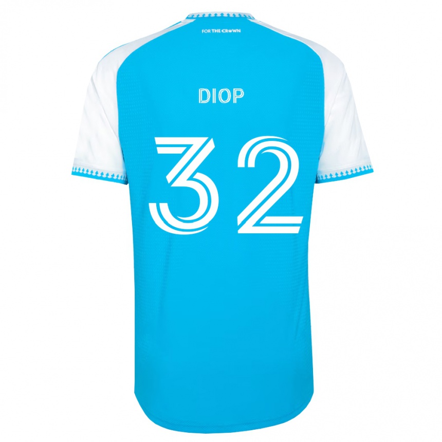 גברים כדורגל חמאדי דיופ #32 כחול שמיים לבן שחור ג'רזי ביתית 2026/27