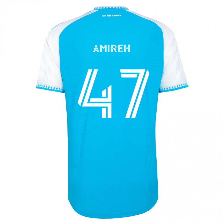 גברים כדורגל Adam Amireh #47 כחול שמיים לבן שחור ג'רזי ביתית 2026/27