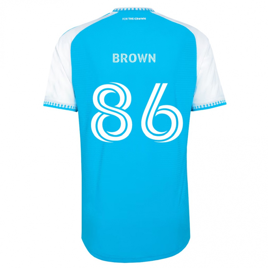 גברים כדורגל Daniel Brown #86 כחול שמיים לבן שחור ג'רזי ביתית 2026/27
