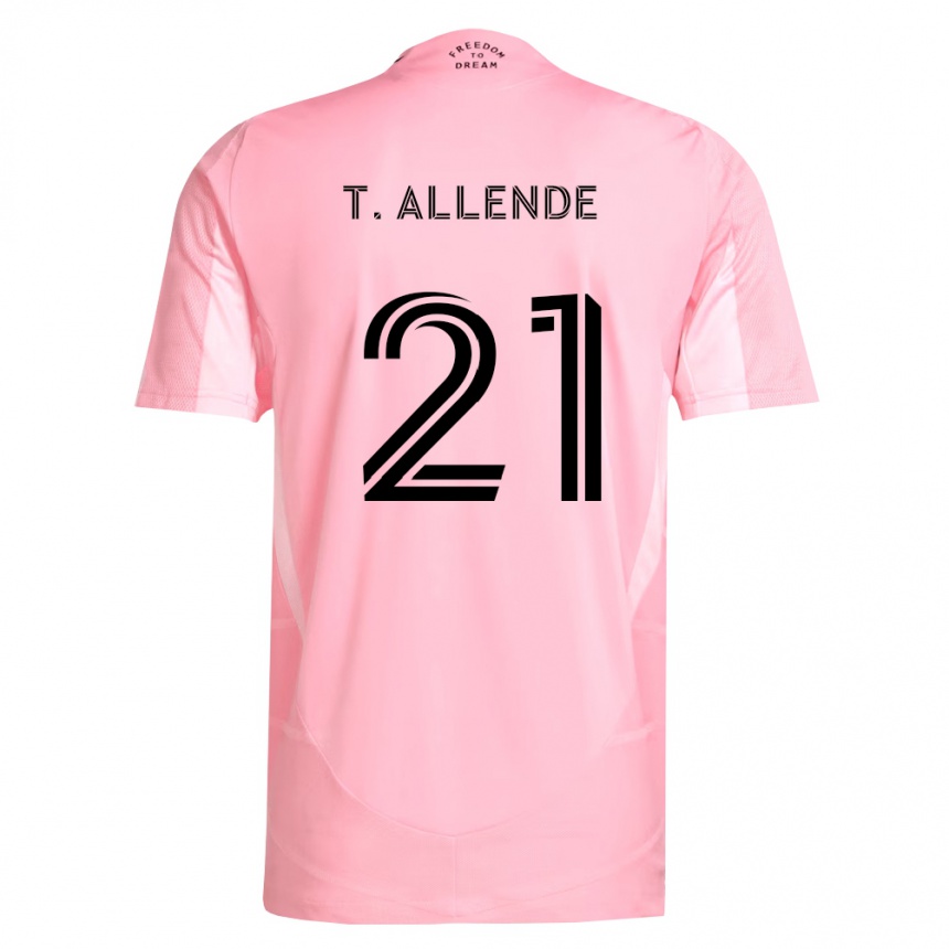 גברים כדורגל Tadeo Allende #21 ורוד שחור ג'רזי ביתית 2026/27