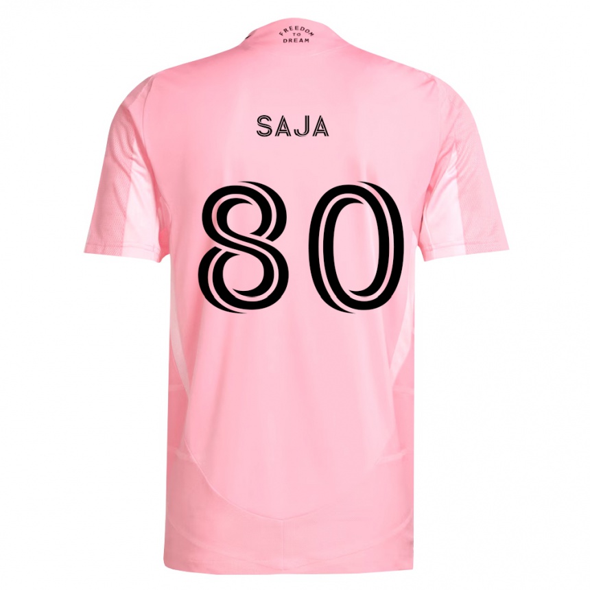 גברים כדורגל Mateo Saja #80 ורוד שחור ג'רזי ביתית 2026/27