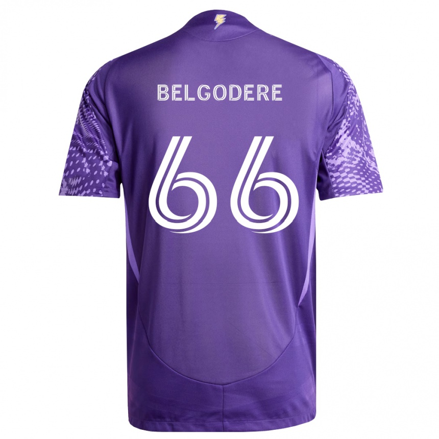 גברים כדורגל Matthew Belgodere #66 סגול לבן ג'רזי ביתית 2026/27