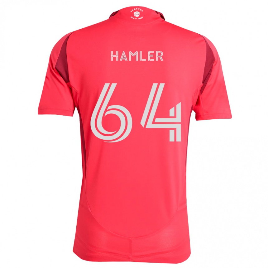 גברים כדורגל Cobe Hamler #64 מג'נטה לבן ג'רזי ביתית 2026/27