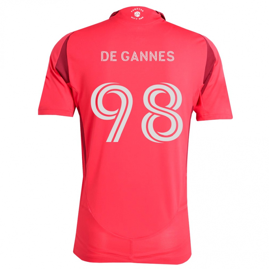 גברים כדורגל Andrew De Gannes #98 מג'נטה לבן ג'רזי ביתית 2026/27