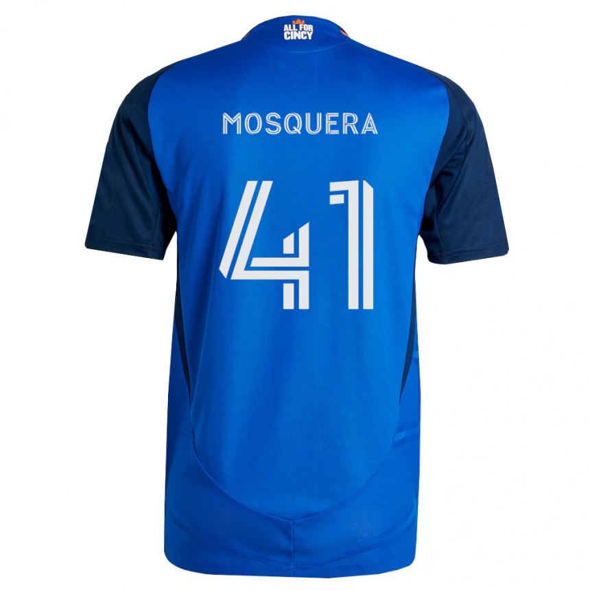 גברים כדורגל Deiver Mosquera #41 כחול מלכותי כתום ג'רזי ביתית 2026/27