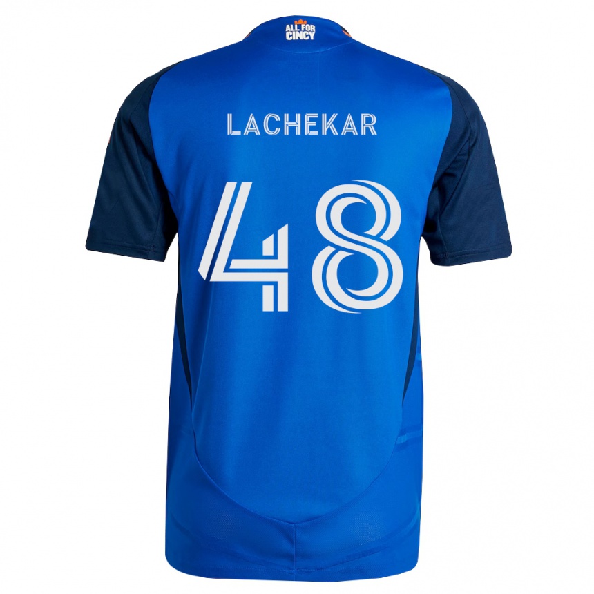 גברים כדורגל Sami Lachekar #48 כחול מלכותי כתום ג'רזי ביתית 2026/27