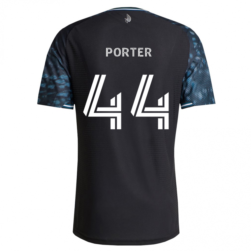 גברים כדורגל George Porter #44 שחור לבן ג'רזי ביתית 2026/27