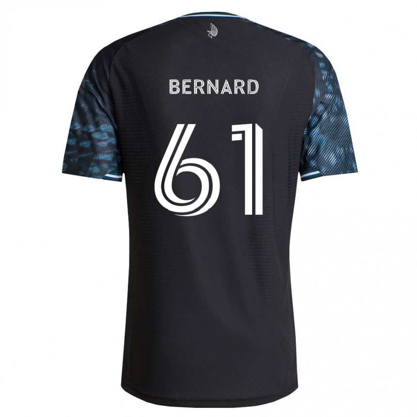 גברים כדורגל Jadan Bernard #61 שחור לבן ג'רזי ביתית 2026/27