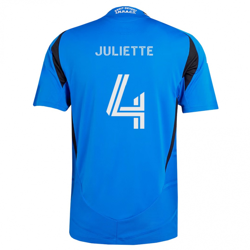 גברים כדורגל Perreault Juliette #4 כחול לבן שחור ג'רזי ביתית 2026/27 גברים כדורגל Perreault Juliette #4 כחול לבן שחור ג'רזי ביתית 2026/27