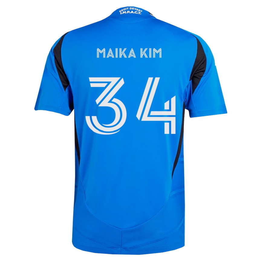 גברים כדורגל Guerrier Maika Kim #34 כחול לבן שחור ג'רזי ביתית 2026/27