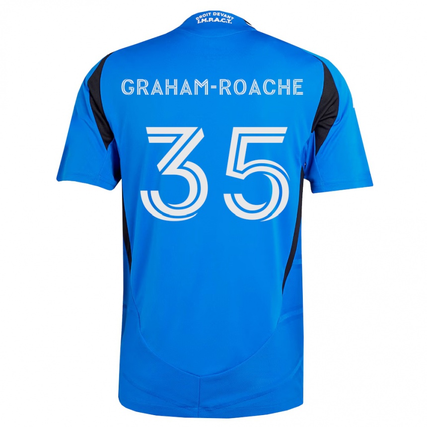 גברים כדורגל Owen Graham-Roache #35 כחול לבן שחור ג'רזי ביתית 2026/27