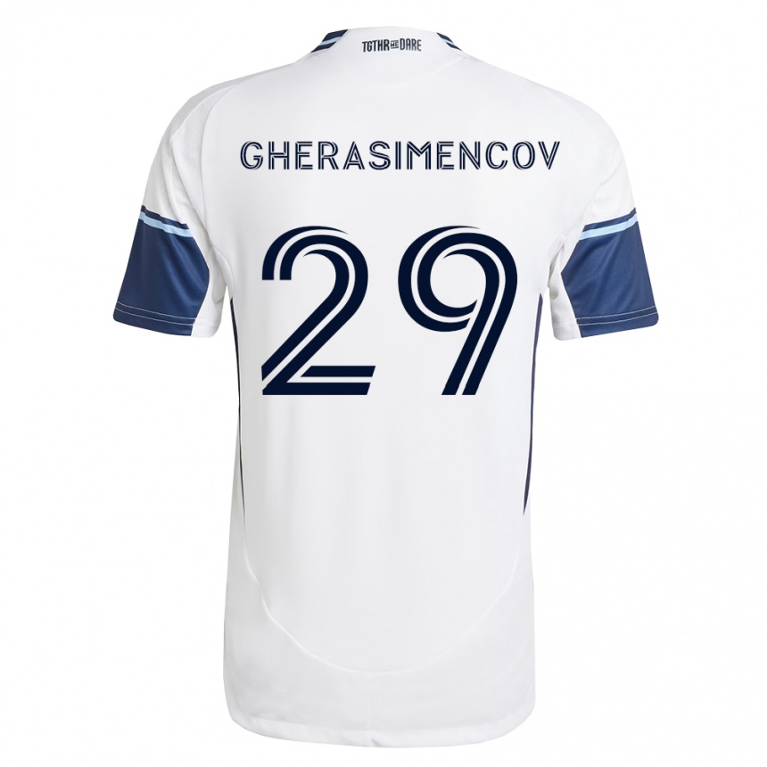 גברים כדורגל Mihail Gherasimencov #29 לבן כחול מלכותי ג'רזי ביתית 2026/27