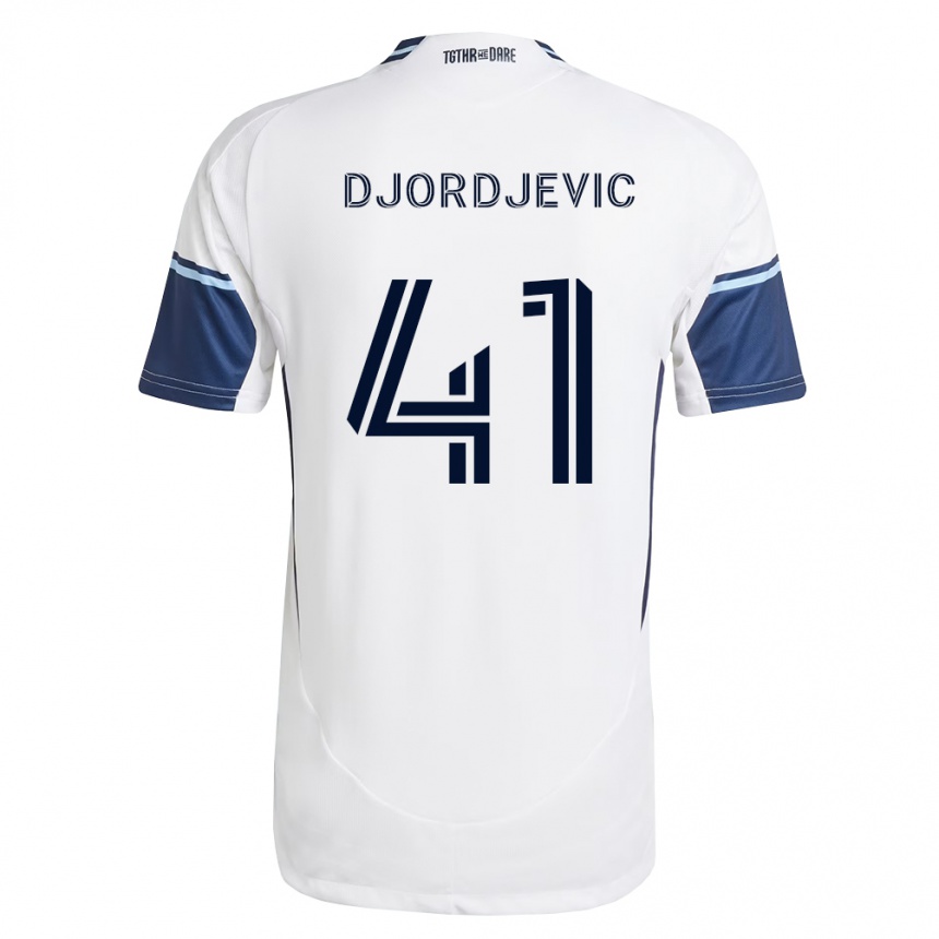 גברים כדורגל ניקולה ג'ורג'ביק #41 לבן כחול מלכותי ג'רזי ביתית 2026/27